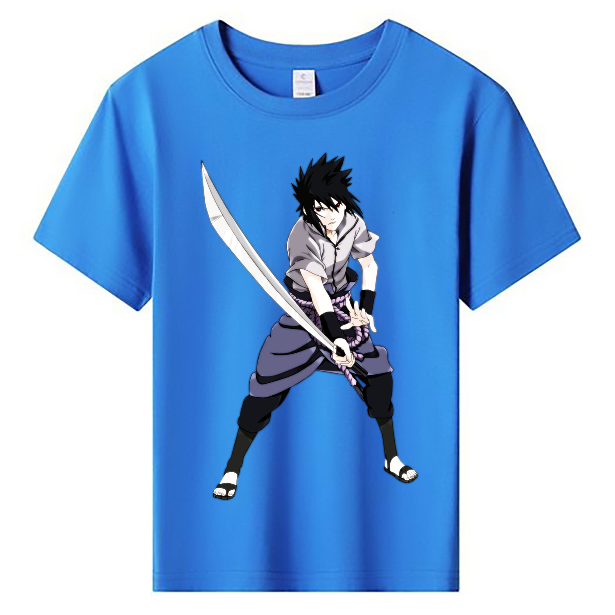 （画像用） NARUTO -ナルト- うちは サスケ Uchiha Sasuke 綿100％キッズTシャツ（フロントプリント）